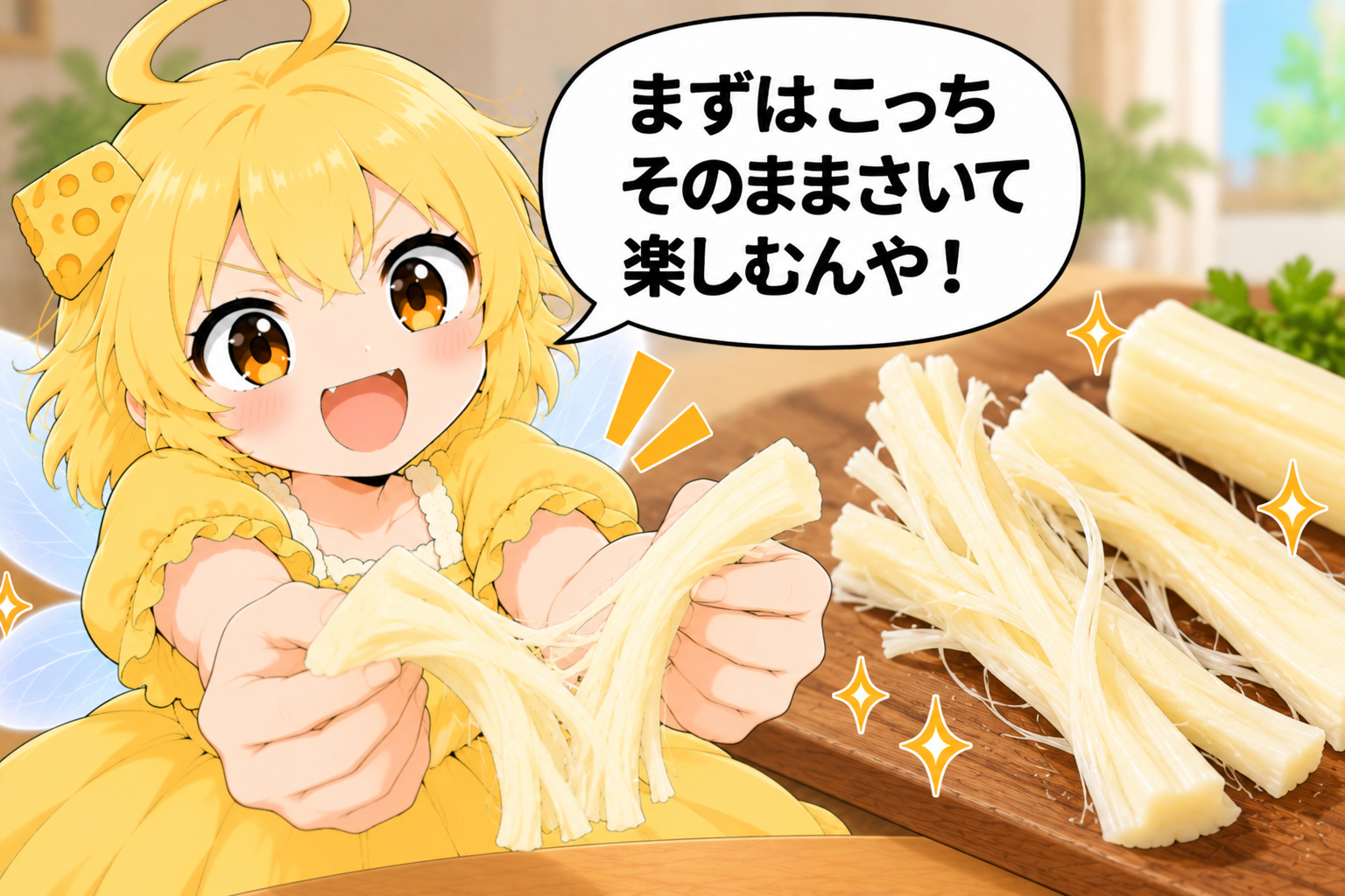 そのままさいたさけるチーズを差し出すチーちゃん