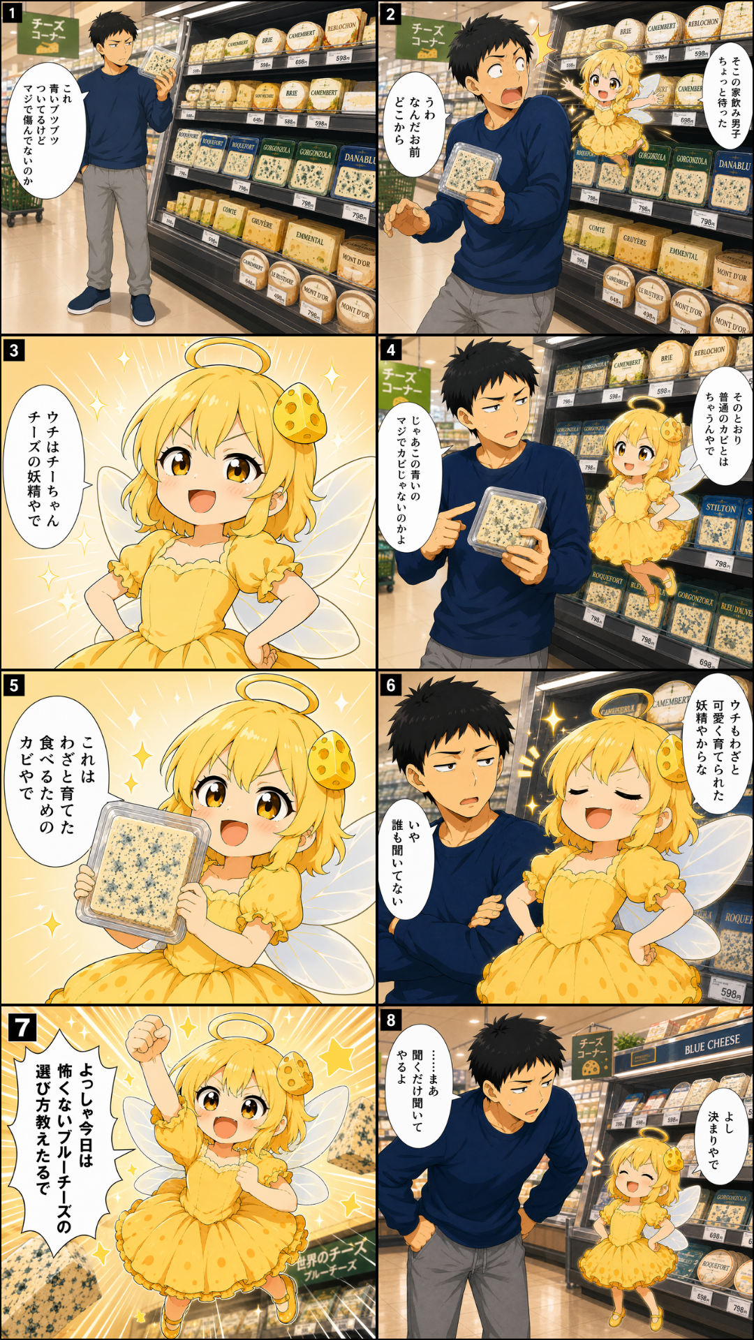 タカシとチーちゃんの8コマ漫画