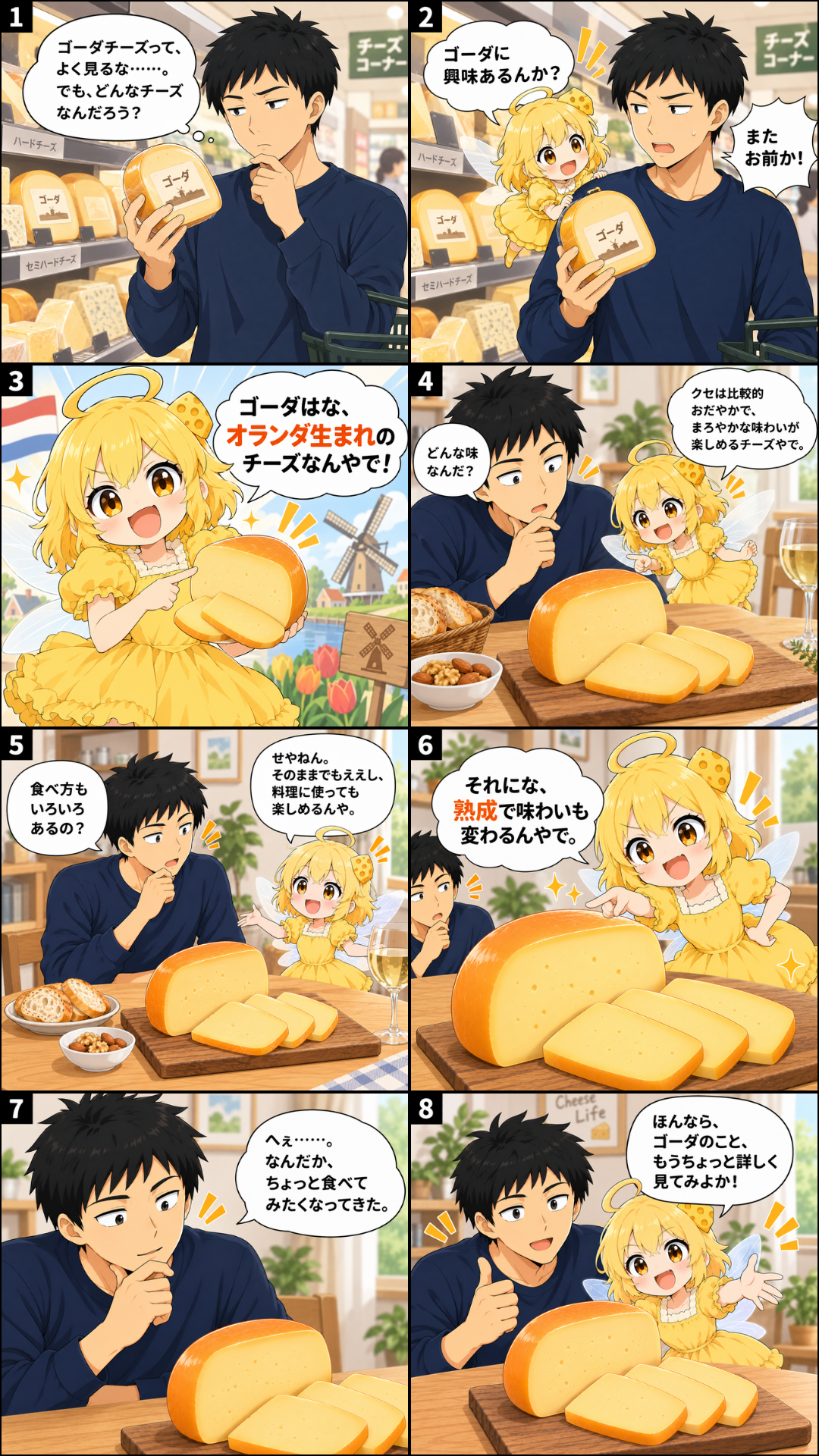 タカシとチーちゃんの8コマ漫画